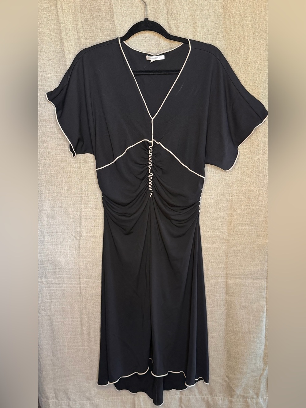 Diffusion D Black Ruched Midi Dress